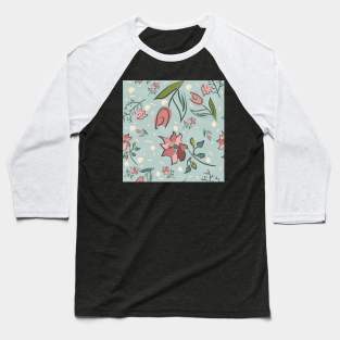 Vintage Floral Pattern Baseball T-Shirt